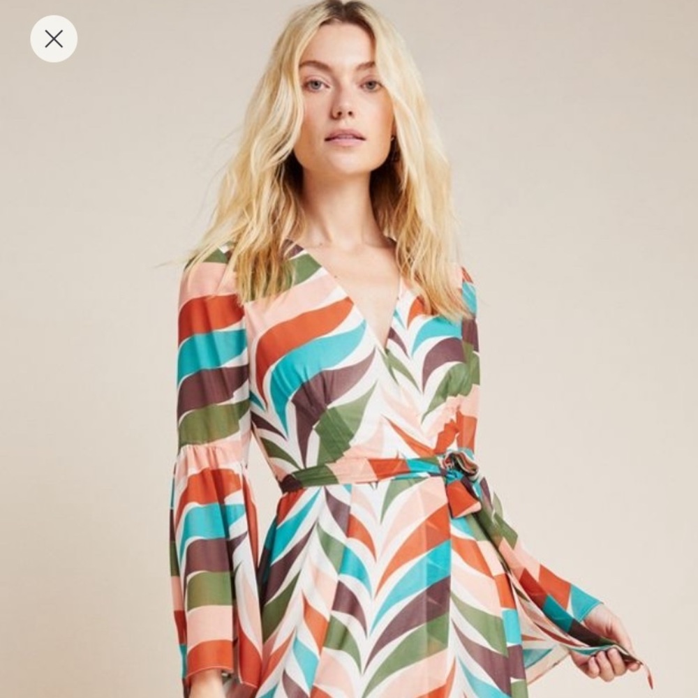 Hutch Elysees Geometric Wrap Dress
